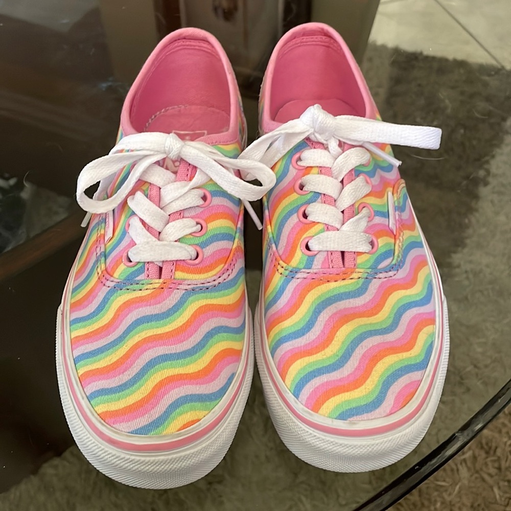 Vans shoes rainbow wave print